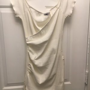 WHITE OFF THE SHOULDER BODYCON MINI DRESS